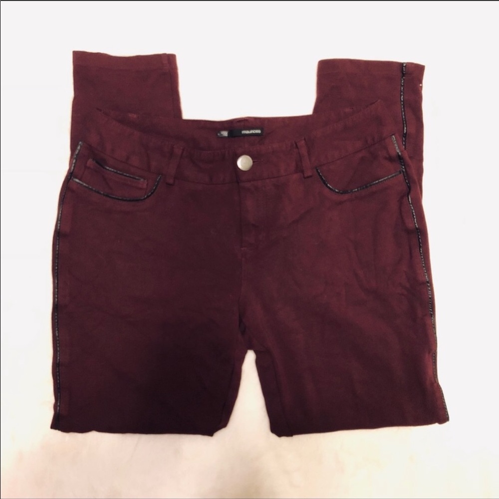 Maurice’s maroon leather striped pant